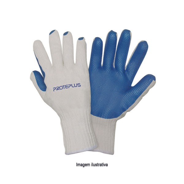 Encontraproduto.com.br - Luva Tricotada Palma Borracha Vulcanizada Ppm20 Proteplus N8