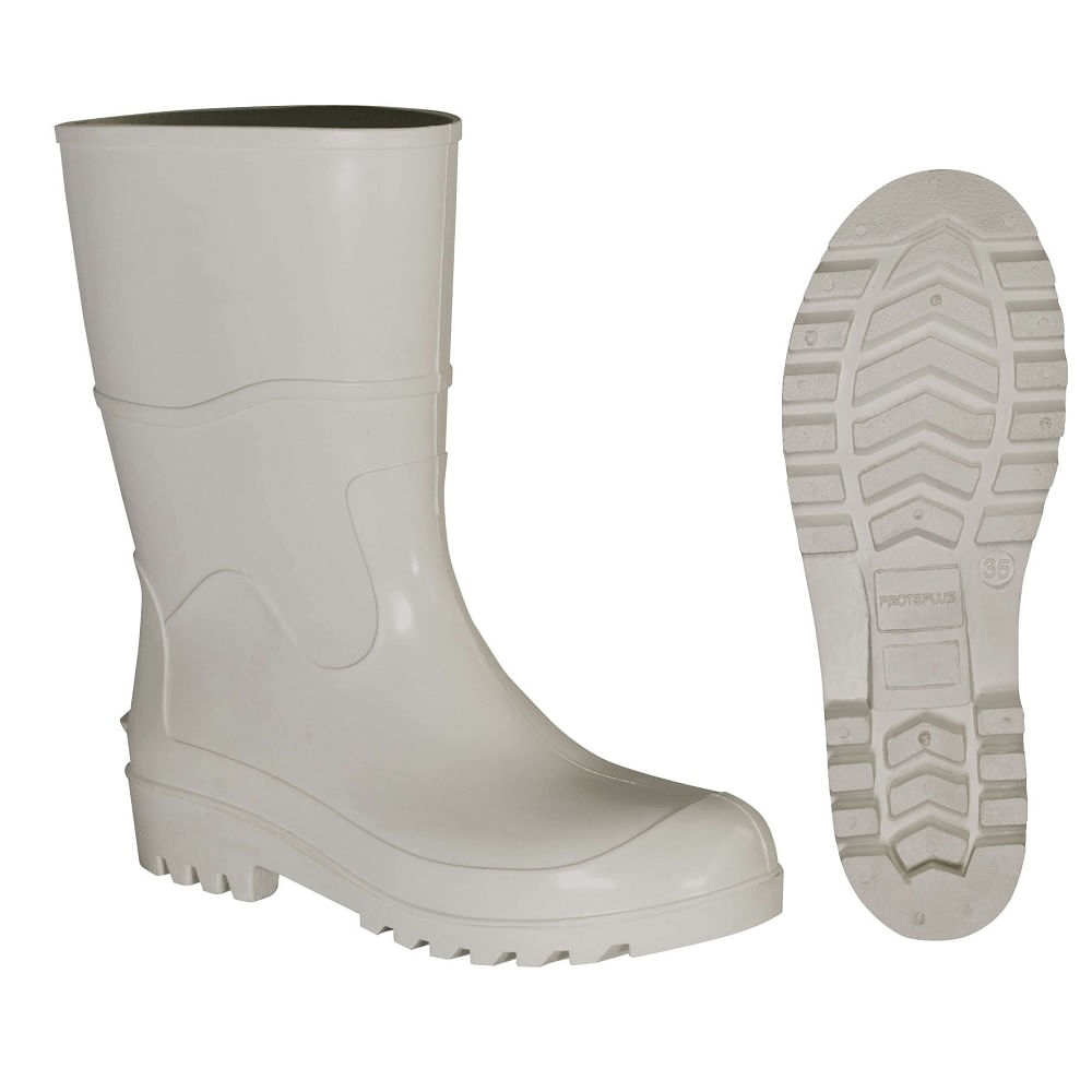 Bota de PVC cano médio com forro N° 35 PPP 106 Branca Proteplus 280,0022
