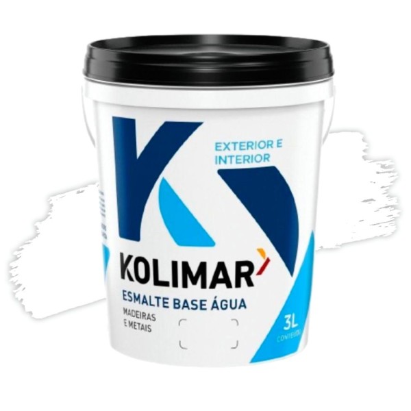 Tinta Esmalte Premium Base Água Brilhante Branco 3L Kolimar