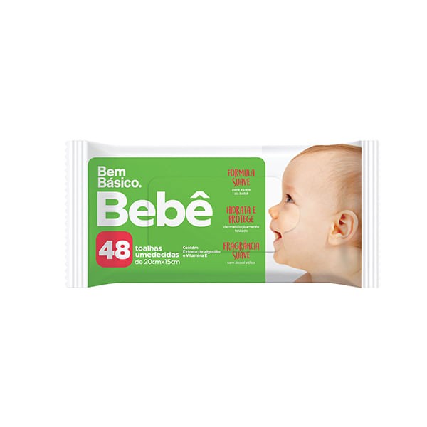 Lenço Umedecido Bem Básico Bebê Com 48 - Bem Básico