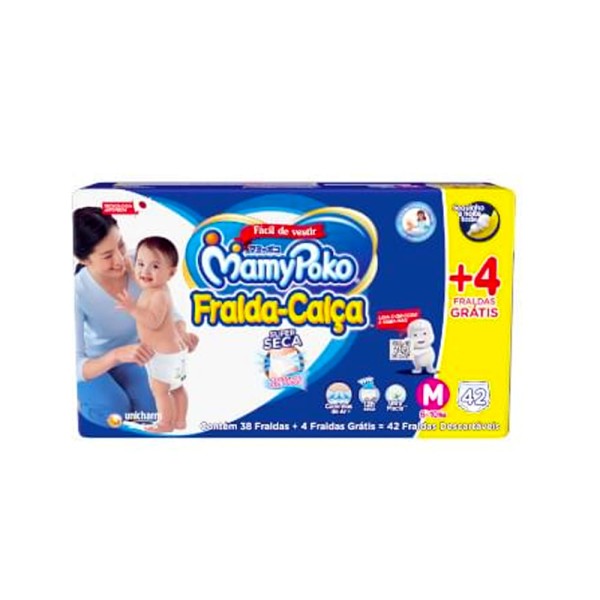 Encontraproduto.com.br - Fralda Mamypoko Calça Jumbo M com 38+4 Unidades