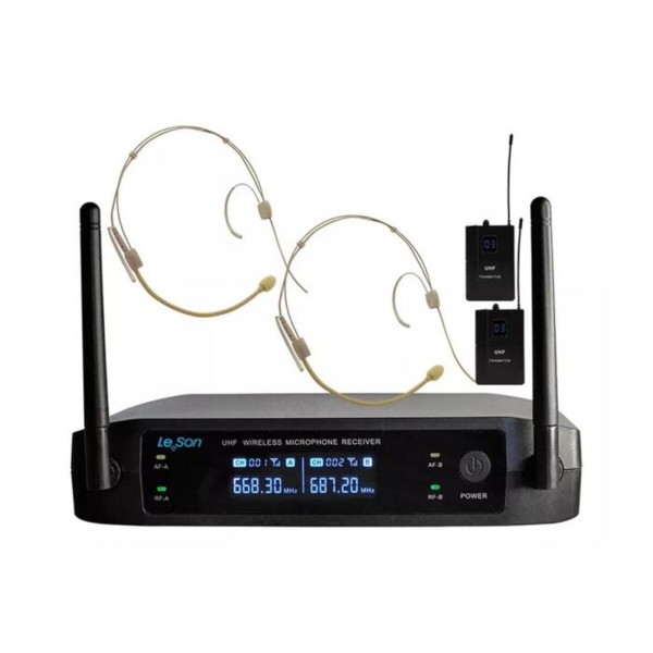 Encontraproduto.com.br - Microfone sem Fio Duplo Headset Bodypack Digital HD-750D Preto LS-902