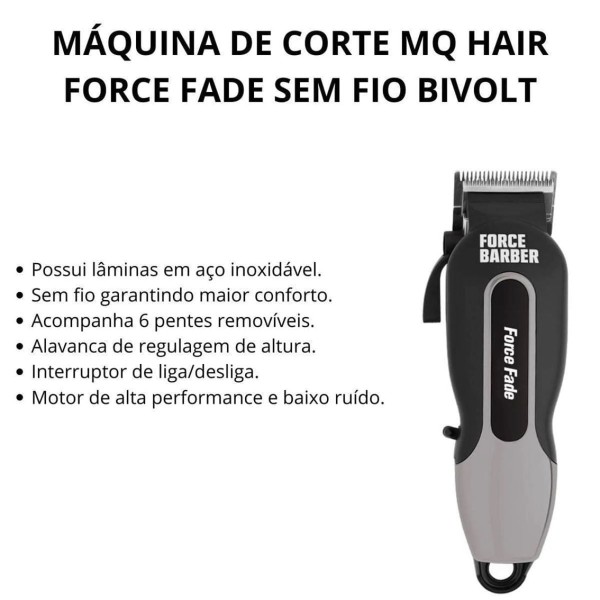 Encontraproduto.com.br - MQ Professional Force Fade - Máquina de Corte Bivolt