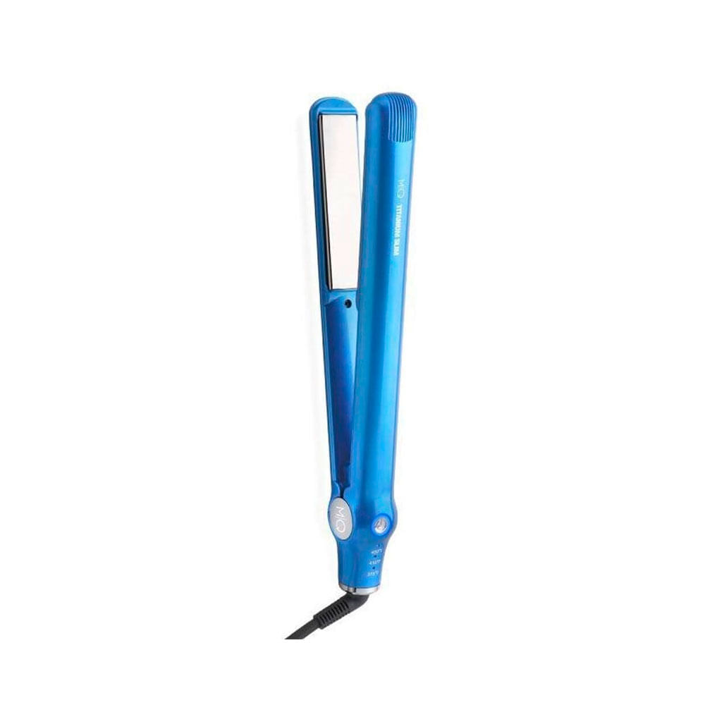 Encontraproduto.com.br - Prancha Profissional MQ Titanium Slim Blue 232C Bivolt