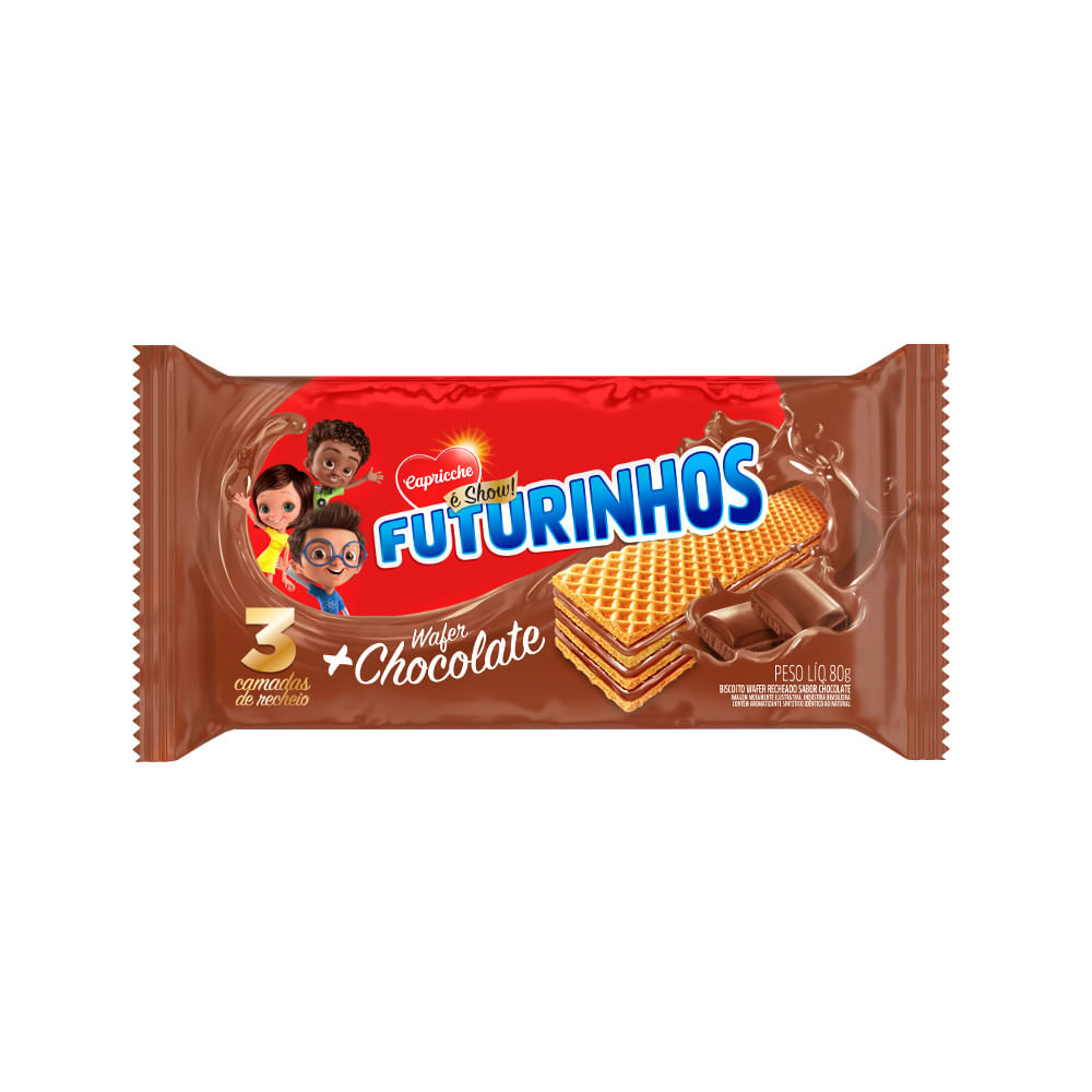 Encontraproduto.com.br - Biscoito Wafer Futurinhos Chocolate Pacote com 80g