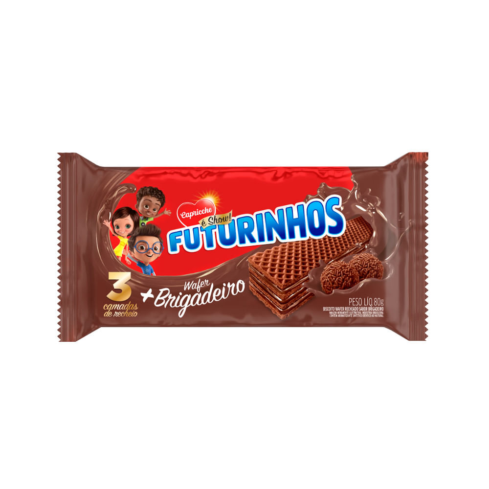 Encontraproduto.com.br - Biscoito Wafer Futurinhos Brigadeiro Pacote com 80g