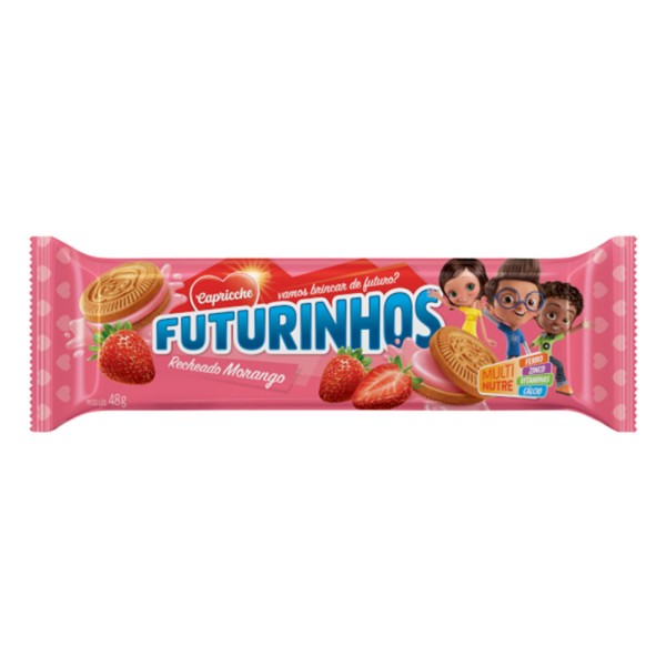 Encontraproduto.com.br - Biscoito Recheado Capricche Futurinhos Morango 48g