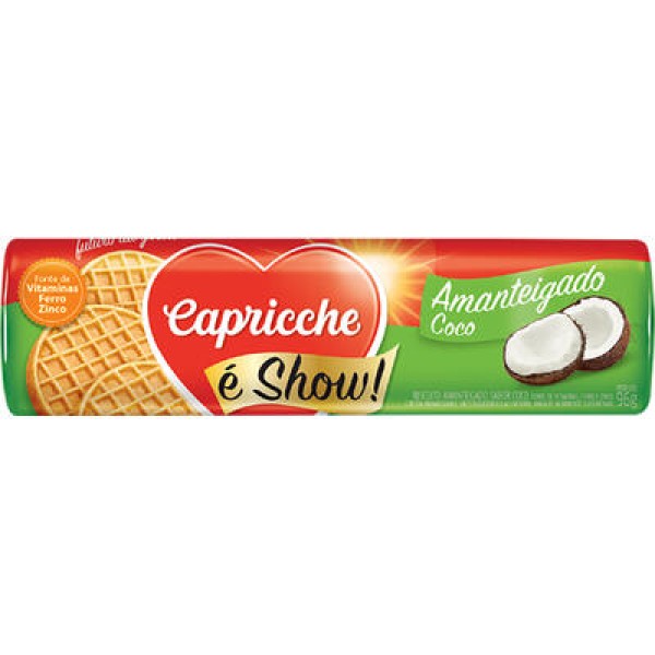 Encontraproduto.com.br - Biscoito Amanteigado Capricche Coco Pacote com 96g