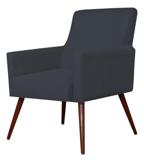 Encontraproduto.com.br - Poltrona Maria Pés Palito Suede Preto