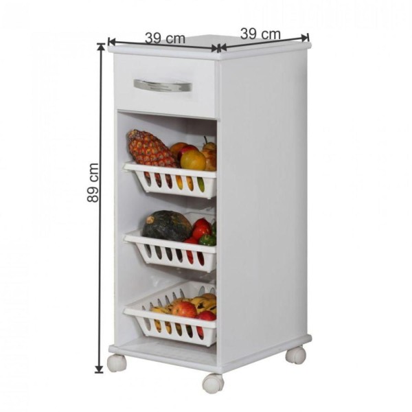 Encontraproduto.com.br - Fruteira Curitiba Armário Cozinha Área Serviço Cesto Branco