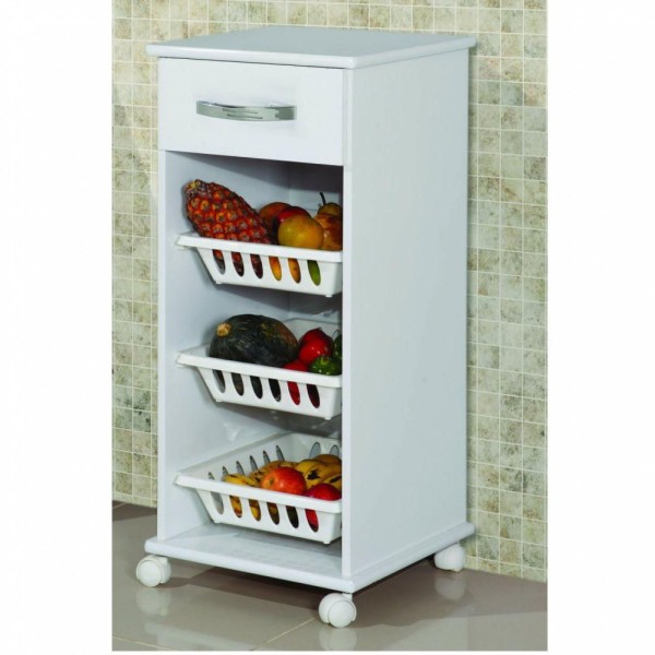 Encontraproduto.com.br - Fruteira Curitiba Armário Cozinha Área Serviço Cesto Branco