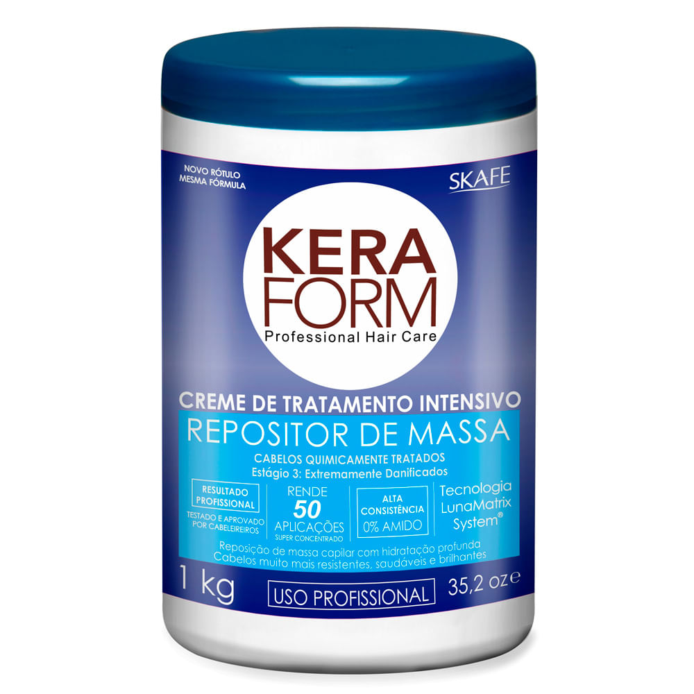 Creme Skafe Keraform Repositor de Massa Tratamento Intensivo 1kg