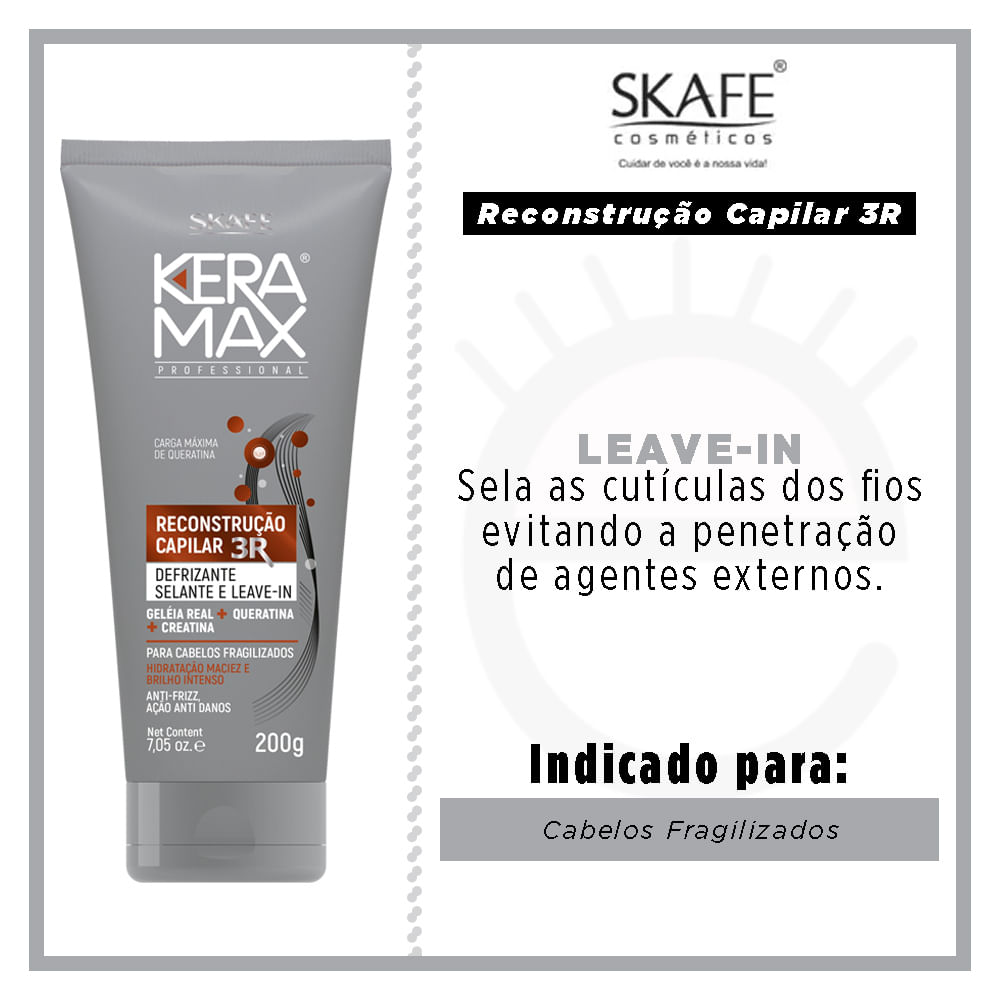 Encontraproduto.com.br - Skafe Keramax Reconstrução Capilar 3R - Defrizante Leave-In
