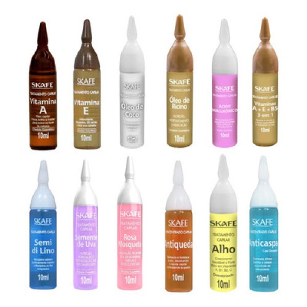 Skafe Tratamento Capilar Ampola 10ml Fragrâncias Unidade Tipo Semente de Uva