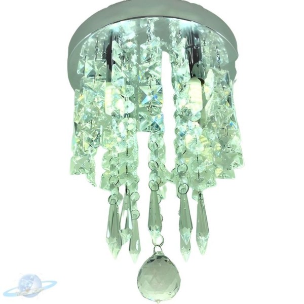 Encontraproduto.com.br - Lustre Cristal Quadrado Plafon Redondo 18cm Soquete G9