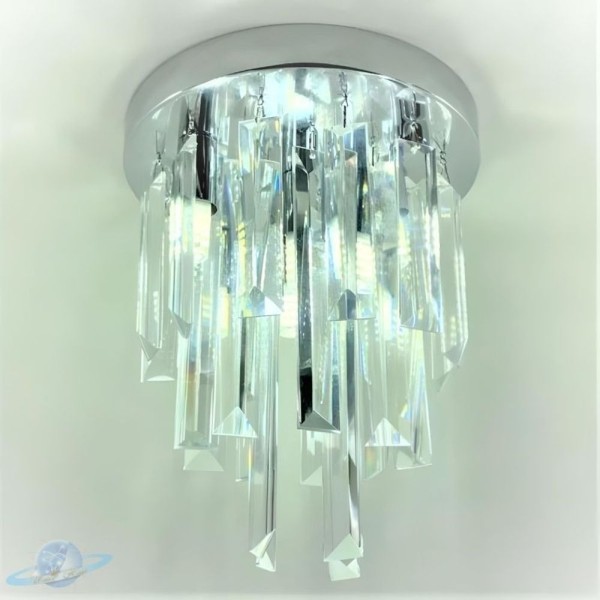 Encontraproduto.com.br - Lustre Cristal Retangular Plafon Redondo 20cm Soquete G9