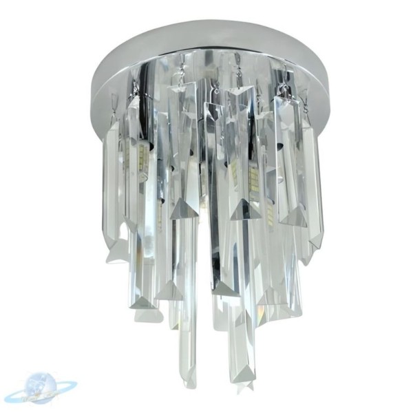 Encontraproduto.com.br - Lustre Cristal Retangular Plafon Redondo 20cm Soquete G9