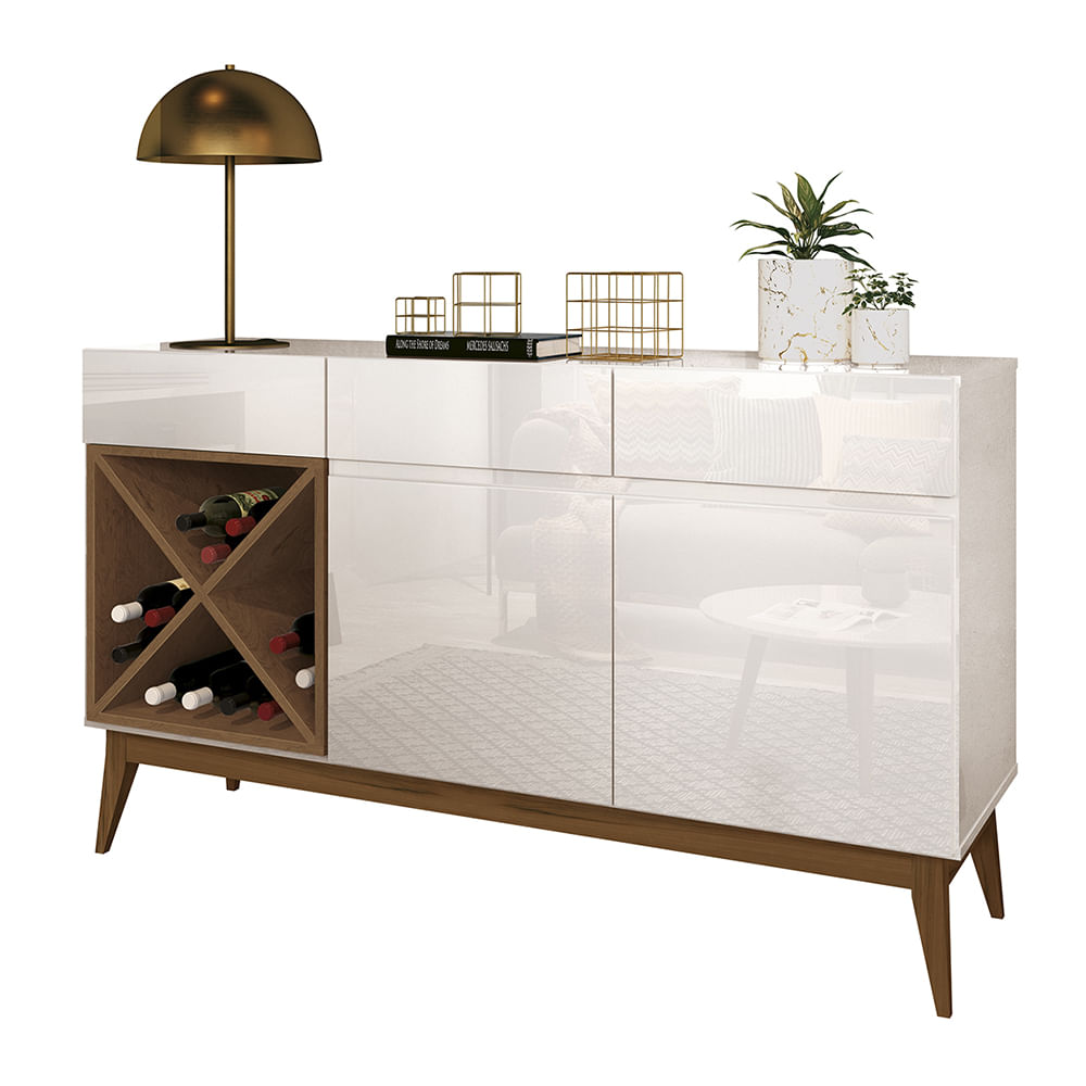 Encontraproduto.com.br - Buffet Aparador Edn Moveis Chandon com Adega Off White