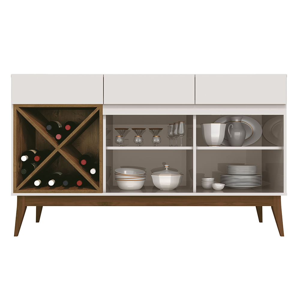 Encontraproduto.com.br - Buffet Aparador Edn Moveis Chandon com Adega Off White