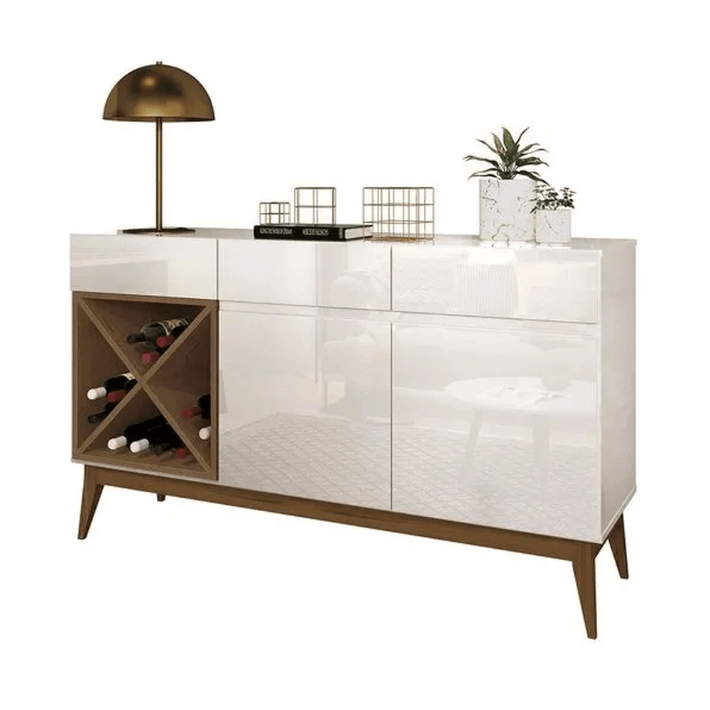 Encontraproduto.com.br - Buffet Aparador Edn Moveis Chandon com Adega Off White