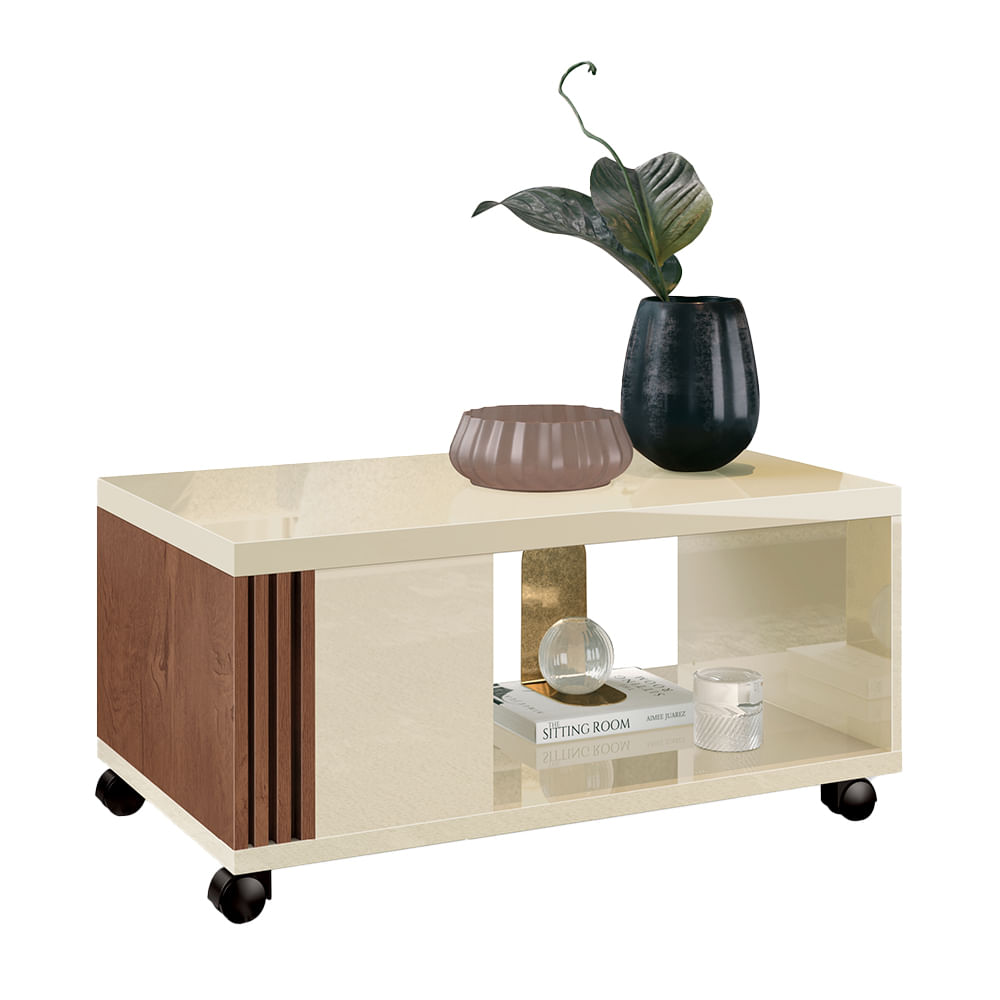 Mesa De Centro Pratica EDN com Rodizio