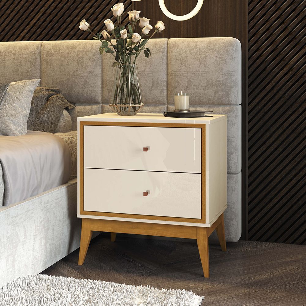 Encontraproduto.com.br - Mesa de Cabeceira 2 Gavetas Lucca EDN Móveis