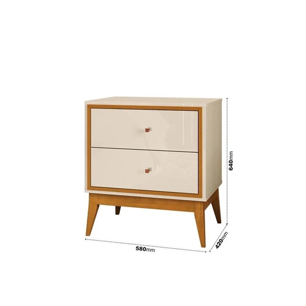 Encontraproduto.com.br - Mesa de Cabeceira 2 Gavetas Lucca EDN Móveis