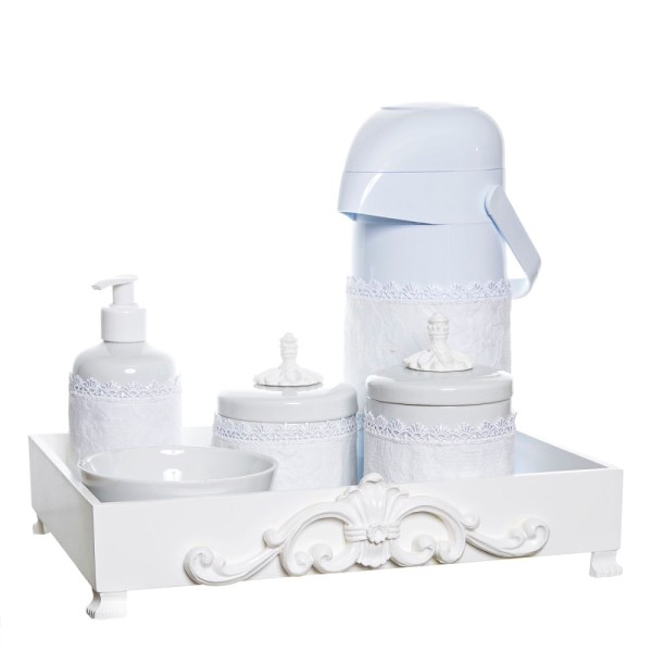 Encontraproduto.com.br - Kit Higiene Provence Com 6 Peças E Capa