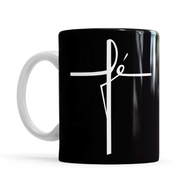Caneca Fé 330ml em Porcelana  Sude Presentes