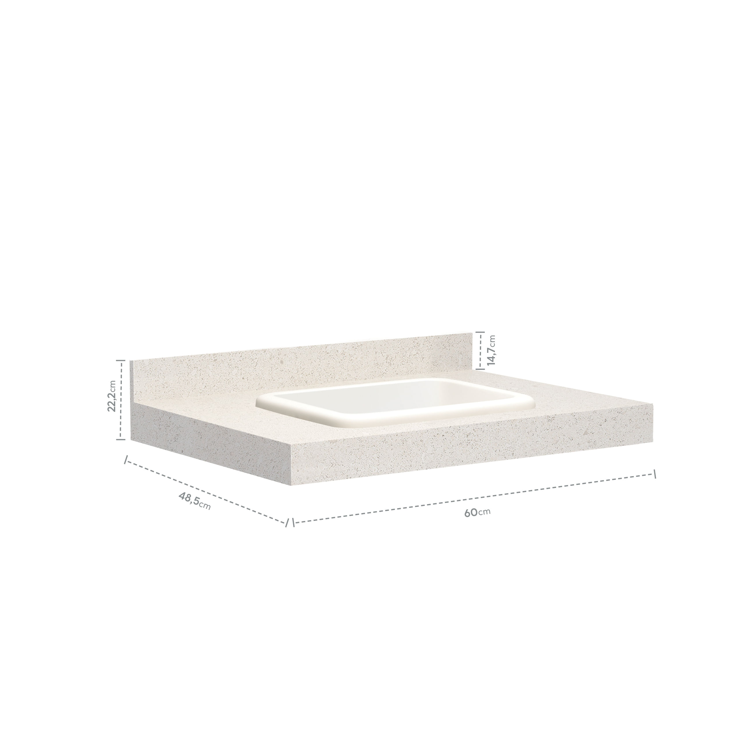 Encontraproduto.com.br - Lavatório Com Cuba Embutida 60 Bianco Blu