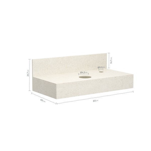 Encontraproduto.com.br - Bancada Para Cuba De Apoio Pró 80 Bianco Blu