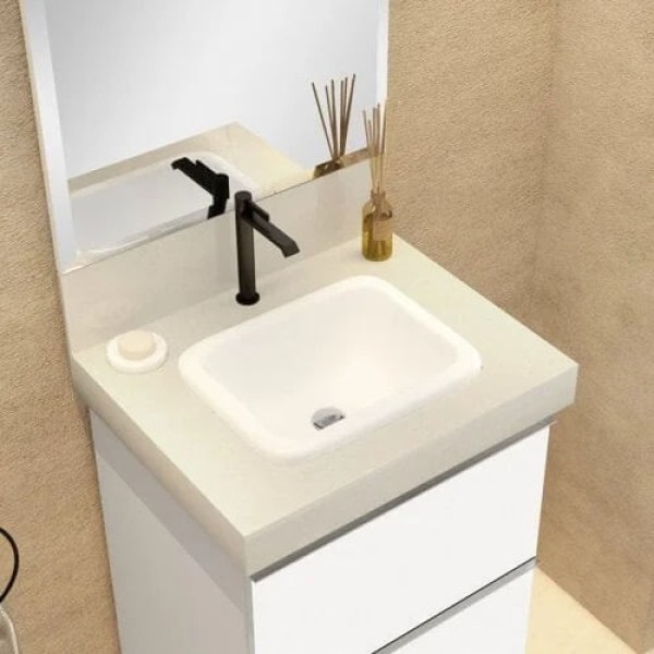 Encontraproduto.com.br - Bancada Com Cuba Embutida Pró 60 Bianco Blu