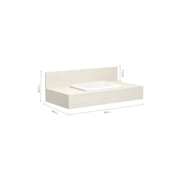 Encontraproduto.com.br - Bancada Com Cuba Embutida Pró 60 Bianco Blu
