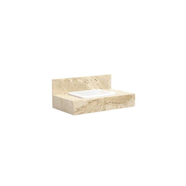 Encontraproduto.com.br - Bancada Com Cuba Embutida Pró 60  Travertino Blu