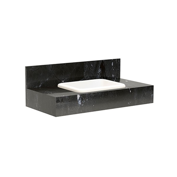 Encontraproduto.com.br - Bancada Com Cuba Embutida Pró 80 Black Blu