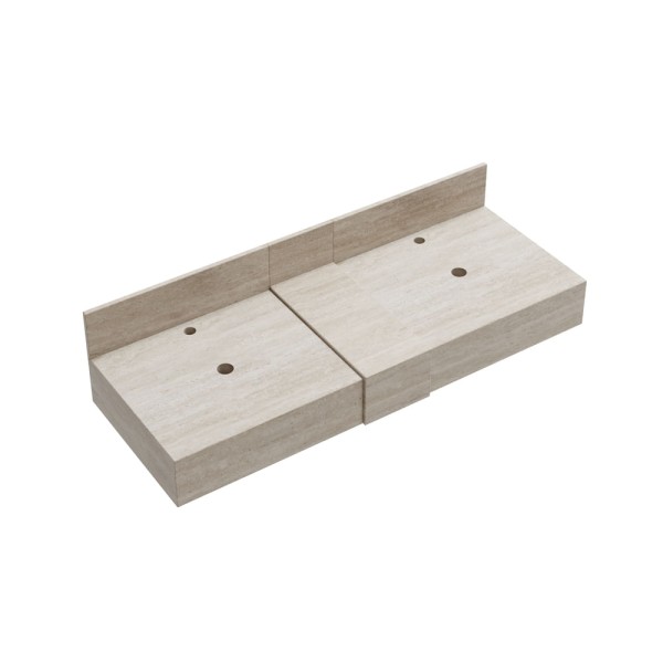 Encontraproduto.com.br - Bancada Ripy 120 Cm Para Cuba De Apoio Travertino Blu Lavatorios