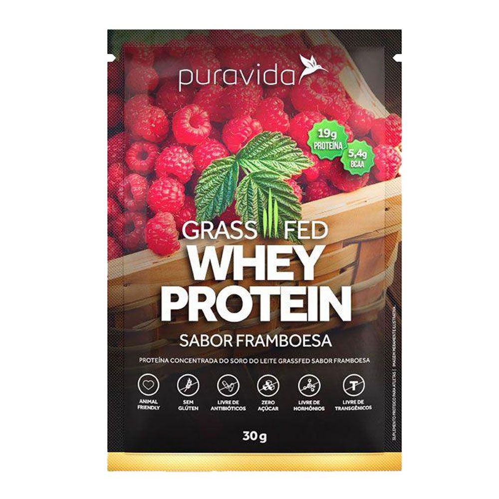 Encontraproduto.com.br - Grassfed Whey Protein Framboesa Puravida sch 30g