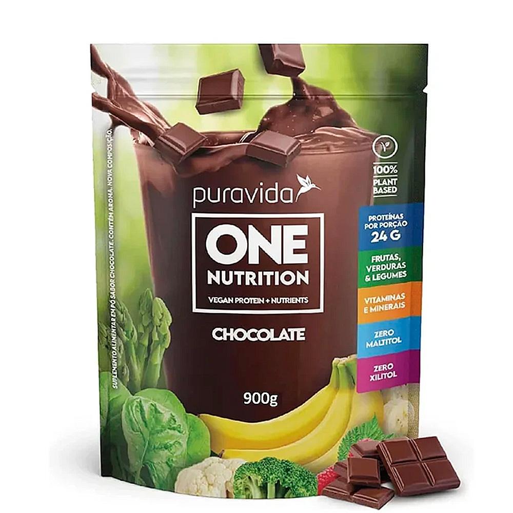 Encontraproduto.com.br - Puravida One Nutrition Proteína Vegetal de Chocolate - 900g