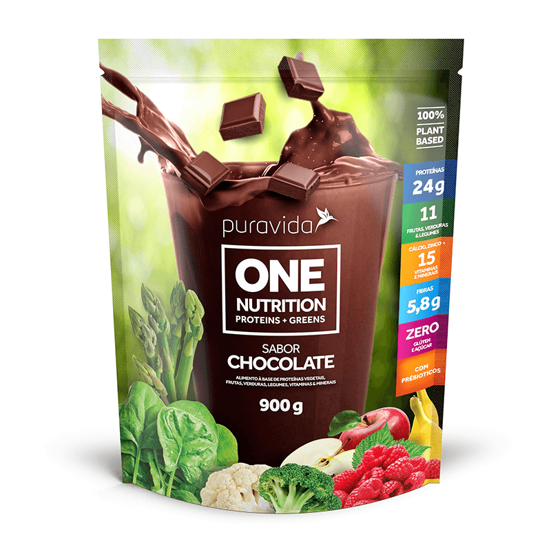 Encontraproduto.com.br - Puravida One Nutrition Proteína Vegetal de Chocolate - 900g