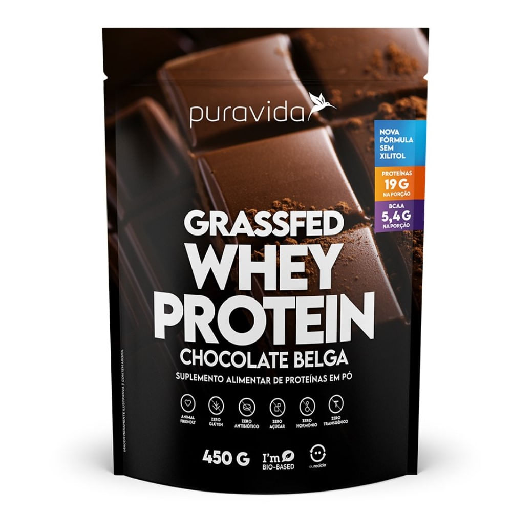 Encontraproduto.com.br - Grassfed Whey Protein Chocolate Belga Puravida 450g