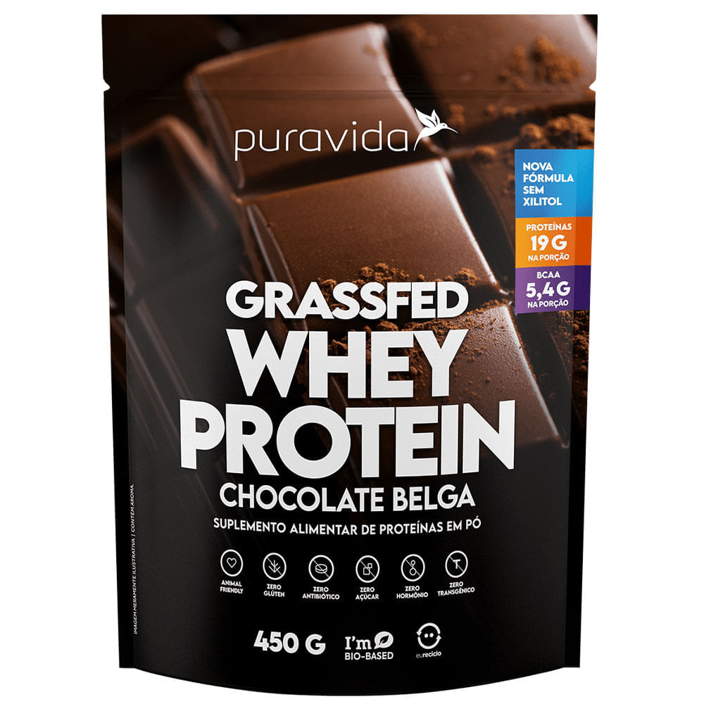 Encontraproduto.com.br - Grassfed Whey Protein Chocolate Belga Puravida 450g