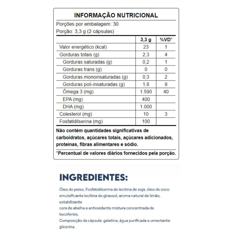 Encontraproduto.com.br - Ômega 3 Fosfatix 1.500mg com Fosfatidilserina - Puravida