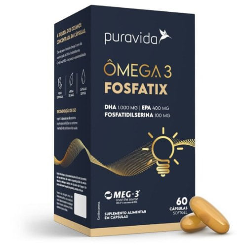 Encontraproduto.com.br - Ômega 3 Fosfatix 1.500mg com Fosfatidilserina - Puravida