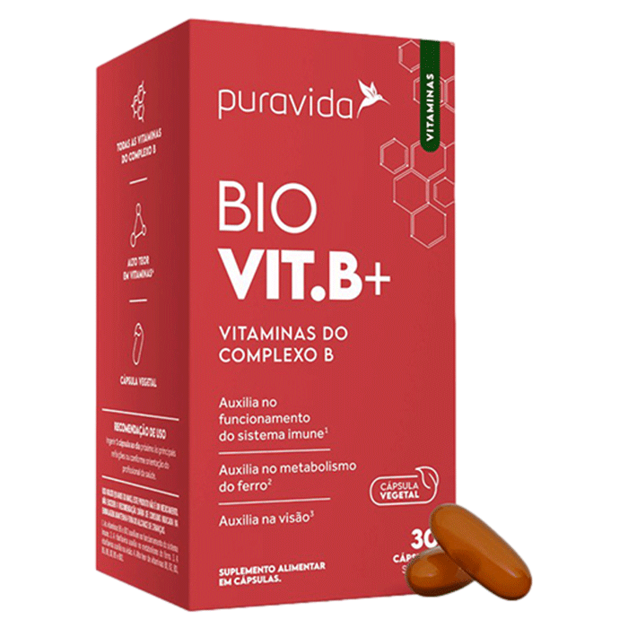 Encontraproduto.com.br - Vitamina Complexo B Puravida Bio Vit.B+ 30 Cápsulas Softgel