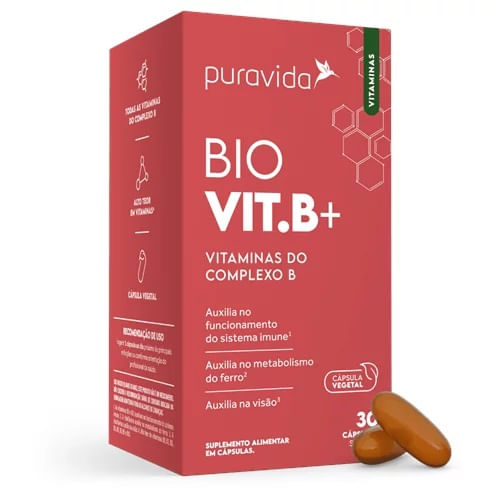 Encontraproduto.com.br - Vitamina Complexo B Puravida Bio Vit.B+ 30 Cápsulas Softgel