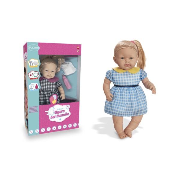 Encontraproduto.com.br - Boneca Infantil Brinquedo Crianças A partir dos 3 Anos Com Acessórios Faz Xixi Quero ser Mamãe Pupee