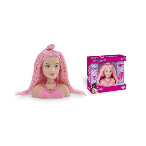 Encontraproduto.com.br - Barbie Mini Styling Cabelo Rosa - Pupee