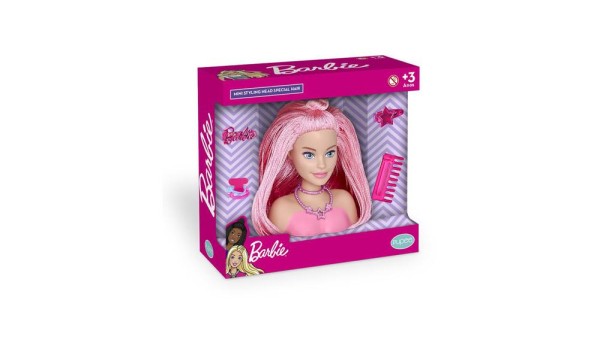 Encontraproduto.com.br - Barbie Mini Styling Cabelo Rosa - Pupee