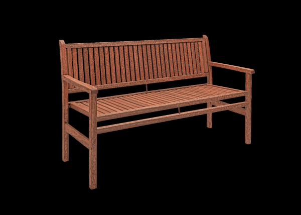 Encontraproduto.com.br - Banco Veneziana de Madeira para 3 Lugares com Encosto e Braço 9927 Madebal
