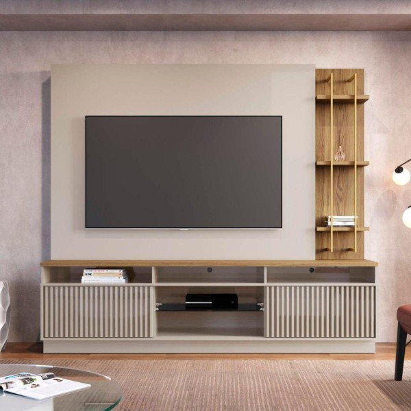 Home Para Tv Berleze (180Cm) - Off White/Freijó